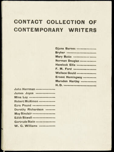 Contact Collection of Contemporary Writers