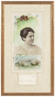 Autograph and portrait of Frances F. Cleveland as First Lady