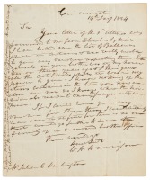 Autograph letter from William Henry Harrison