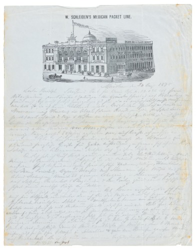Letter with view of San Francisco as State Capital