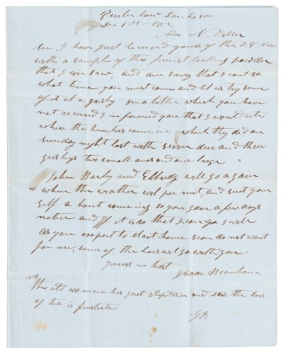 Letter from Isaac Branham to N. Miller