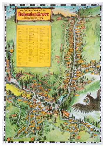 An owl's eye view of the Bohemian Grove: Camps - Facilities - Roads: Sonoma County, CA