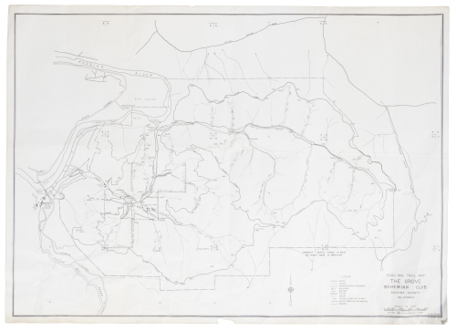 Road and Trail Map: The Grove, Bohemian Club, Sonoma County, California