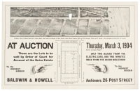 Peremptory Sale at Auction Thursday March 3d, 1904 by order of Dr. Emma L. Merritt Executrix of the Estate of Adolph Sutro, Deceased. Ocean Beach / Park Front / Marine View and Ashbury Heights Lots...