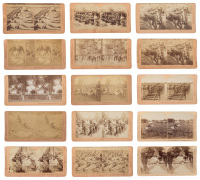 15 Stereoview cards with photographs of the Filipino war with the U.S.