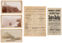 Two broadsides and three photographs related to Sutro Baths