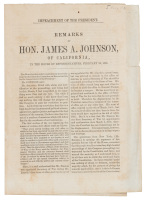 Impeachment of the President: Remarks of Hon. James A. Johnson, of California, in the House of Representatives, February 24, 1868