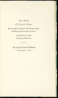 The Diary of Patrick Breen: Recounting the Ordeal of the Donner Party Snowbound in the Sierras 1846-47