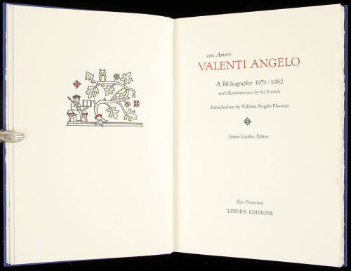 Con Amore Valenti Angelo: A Bibliography 1971-1982. With Reminiscences by his Friends