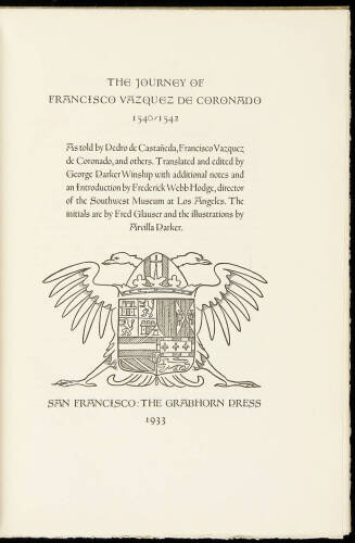 The Journey of Francisco Vazquez de Coronado 1540-1542