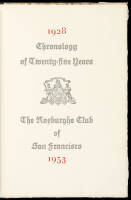 Chronology of Twenty-five Years: The Roxburghe Club of San Francisco, 1928-1953