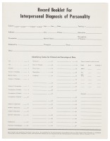 Record Booklet for Interpersonal Diagnosis of Personality