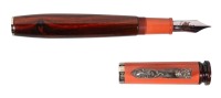 Zitan Precious Wood and Coral Red Ebonite Limited Edition Fountain Pen