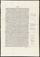 A Leaf From Opera Omnia of Angelus Politianus Printed in Venice in 1498 by Aldus Manutius