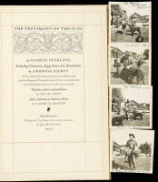 The Testimony of the Suns ... Including Comments, Suggestions, and Annotations by Ambrose Bierce. A Facsimile of the Original Typewritten Manuscript with the Marginal Notes by George Sterling in black ink and the comments by Ambrose Bierce in red ink.