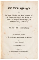Die Verfassungen der Vereinigten Staaten Von Nord Amerika der Freistaaten Pennsylvania und Texas, Der Koenig-Reiche Belgien und Norwegen