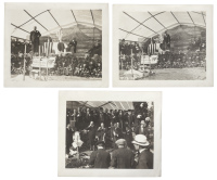 Three original photographs of the groundbreaking ceremony at the Japanese pavilion at the Panama Pacific International Exposition