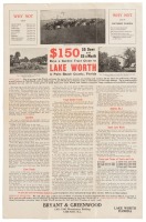 $150... Buys a Garden Tract Close to Lake Worth in Palm Beach County, Florida...