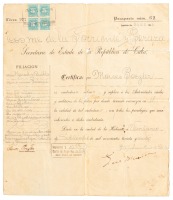 Cuban passport for travel to British Palestine