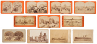 11 stereo view or cabinet photographs of American or maritime subjects, including rare early views of New Orleans