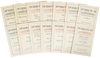 Fourteen Sparrow literary journals signed by various authors