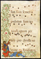 Illuminated manuscript leaf from an Antiphonal, on vellum