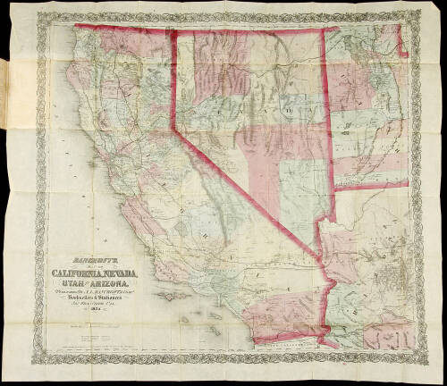 Bancroft's Map of California, Nevada, Utah and Arizona