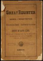 Great Register Containing the Names and Registration of the Domiciled Inhabitants of the County of Santa Clara, Who, by Virtue of Citizenship, Lawful Age, and Other Qualifications...are Qualified Electors and Legal Voters Thereof