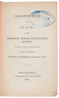 Constitution and By-Laws of the American Jewish Publication Society