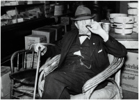 Mr. R.B. Whitley in his general store, Wendell, N.C. 1939