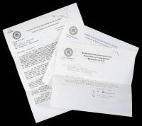 Three Typed Letters Signed by J. Edgar Hoover, to Mrs. Alda M. Cassotta, regarding her employment with the F.B.I.