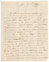 Letter by the French chronicler of Lafayette's journey to America