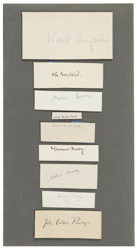 Nine literary autographs
