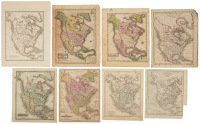 Fifteen small maps of North America from the first half of the 19th century