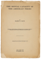 The Mental Capacity of the American Negro