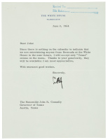 Letter from Lyndon B. Johnson as President to Texas Governor John B. Connally about onions