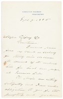 Autograph letter from Grover Cleveland as President