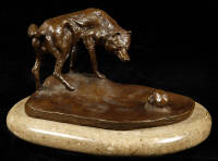 The Last Laugh - small bronze sculpture on marble base