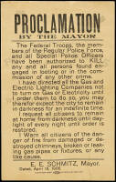 Proclamation by Mayor E.E. Smitz of San Francisco authorizing police to kill looters following the 1908 earthquake and fire