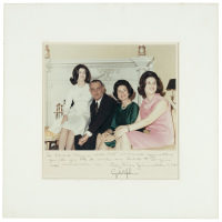 Family portrait signed by Lyndon and Lady Bird Johnson