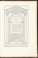 Aldus Pius Manutius. With an essay by Theodore Low De Vinne together with a leaf from the Aldine Hypnertomachia Poliphili printed at Venice in 1499