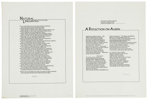 Two broadsides issued by The-Poem-of-the-Month-Club