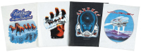 Four rock music screen print proofs