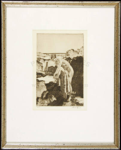 Celinda's Precaution - original etching