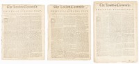 Three issues with news from America in The London Chronicle: or, Universal Evening Post