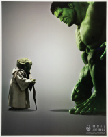 Poster featuring Yoda and the Incredible Hulk