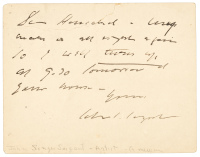 Autograph note signed by John Singer Sargent