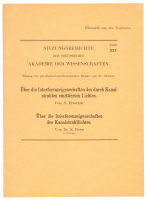 Über die Interferenzeigenschaften des durch Kanalstrahlen emittierten Lichtes