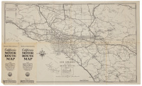 California Motor Route Map, with detailed automobile highway maps of southern California, Los Angeles and vicinity, and the entire State of California