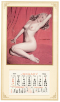 Original 1955 calendar with nude "Golden Dreams" photograph of Marilyn Monroe